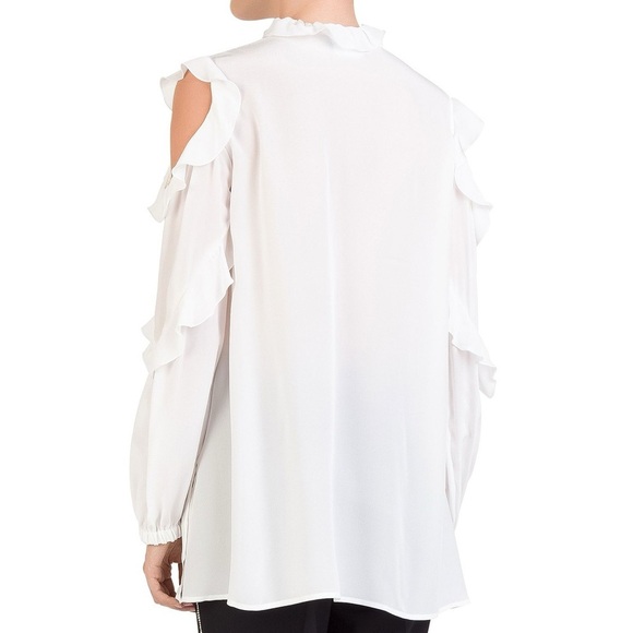 The Kooples Cold Shoulder Ruffled Georgette Blouse - Picture 5 of 5